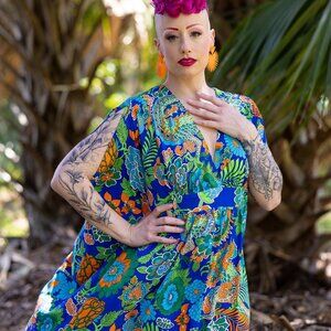 NWT Trashy Diva RETIRED Dragon Flower Liz Caftan XXXL